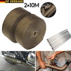 2 x 10m Titan-Hitzeschutzband Auspuffband Bis 1400° Motorrad Hitzeschutz Krümmer
