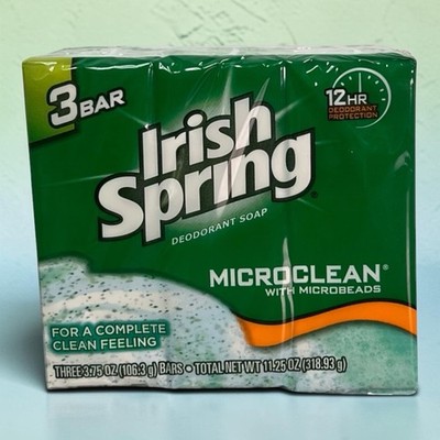 Colgate Palmolive IRISH SPRING MICRO CLEAN 3 Pack Soap Bars 4 oz @ NIB Vintage