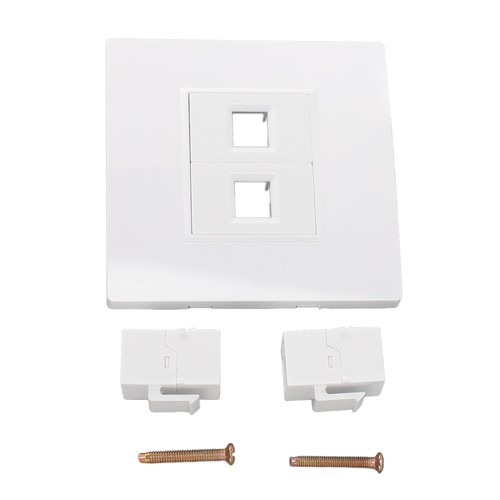 2 Port Cat 6 Ethernet Wall Plate Removable Female To Female Ethernet Keyston NEW - Afbeelding 4 van 12