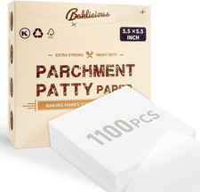 Papel para hamburguesas - 1100 piezas de cuadrados de papel antiadherente para hamburguesas de 5,5"x5,5" -...