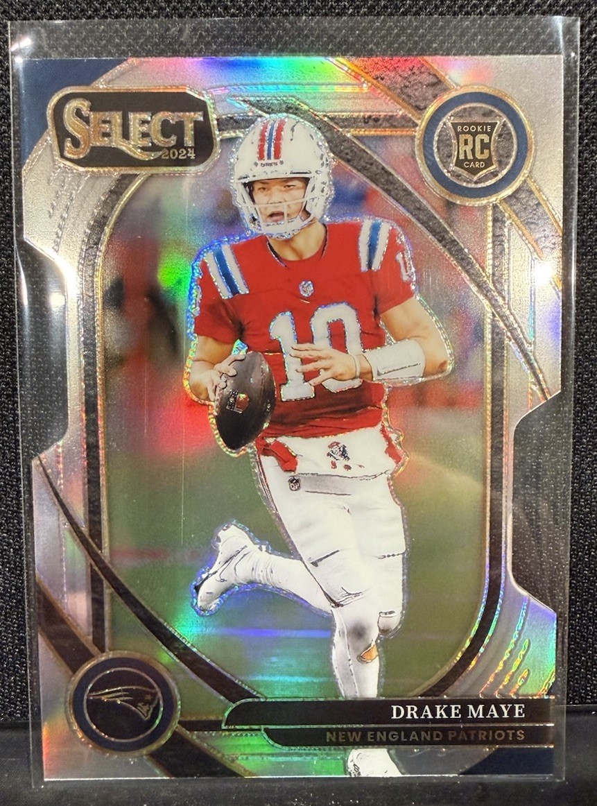 2024 Panini Select - Club Level Drake Maye #218 Silver Prizm Die-Cut (RC)