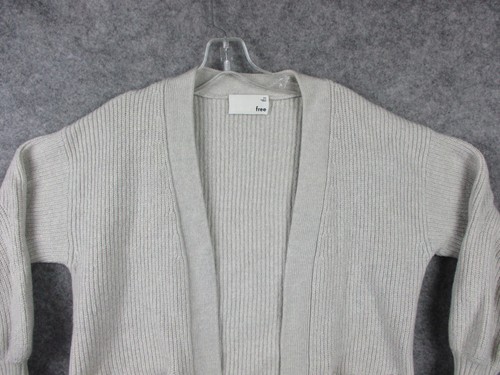 Aritzia Wilfred Free Unwind Sweater Women's XS Ivory Merino Wool Open Cardigan - Picture 12 of 15