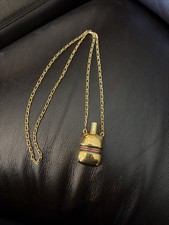 GUCCI Necklace Sherry Line Perfume Bottle Old Gucci Gold Color RARE from Italy