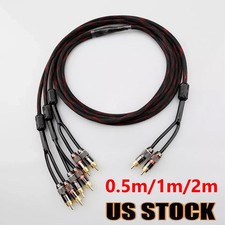 Pure Copper 4core 2 RCA To 6 RCA Plug Hifi Audio Interconnect Cable for Speakers