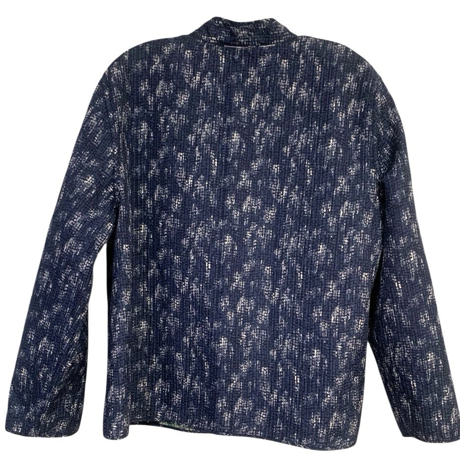 Chaqueta Acolchada Reversible Alfred Dunner Floral Azul Verde Naranja Mujer’s Talla L Foto 4 de 4