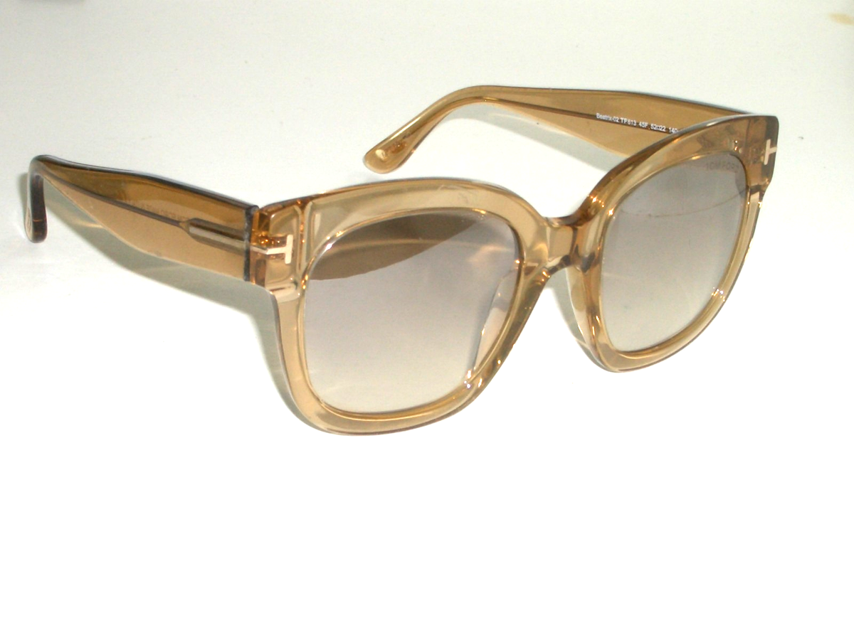 Tom Ford TF332 28G Sunglasses Ivory Cream Brown Gradient 60 17 130 Made in Italy Tom Ford Marcus FT1023 Sunglasses 93E Shiny Light Green  main image 3