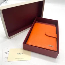 GIUDI Italian Leather Prescription Notebook Case Orange Boxed Auth