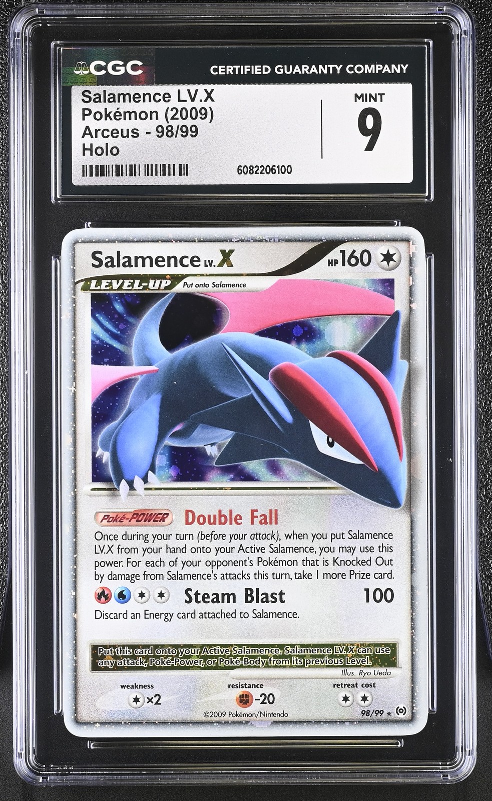 CGC 9 MINT Salamence LV.X 2009 Arceus 98/99 Holo Pokemon Card