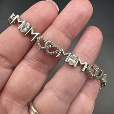SUN BR MoM Heart Bracelet Silver Plated, Cz