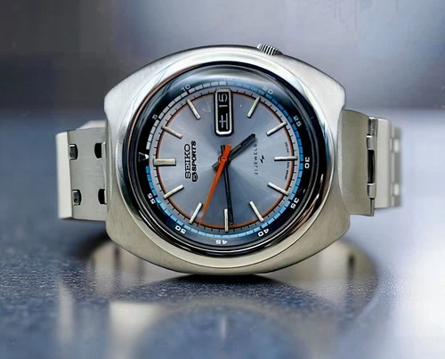 VTG SEIKO 5 SPORT 7019-6070S DIAL BLUE STAINLES CASE Ø 42,4mm CIRCA 1970 #0198