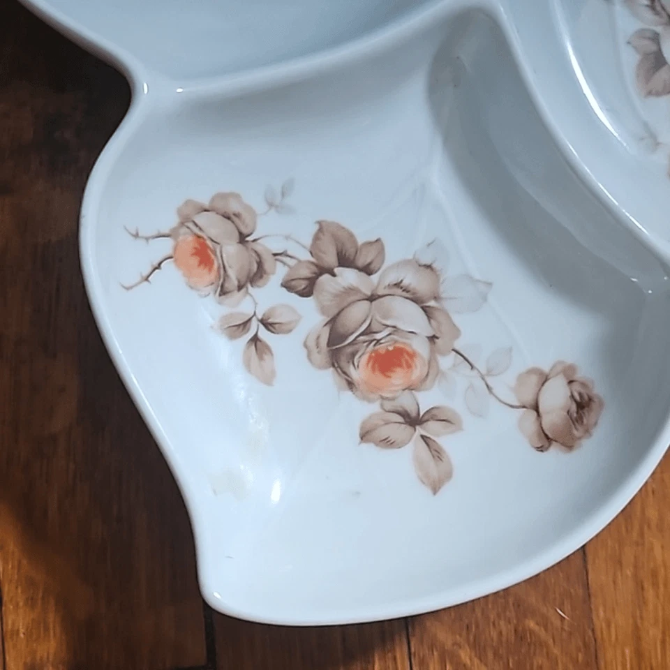 Vintage MCM Mitterteich Bavaria Geman Divided Compote Tray Trinket - Image 3 of 4