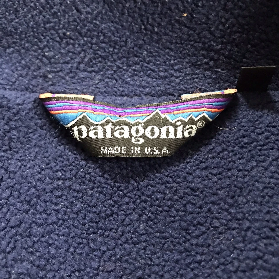 Vintage Patagonia Jacket Blue Fleece Lined Bomber Ski Style Youth Size 10 USA - Image 3 of 4