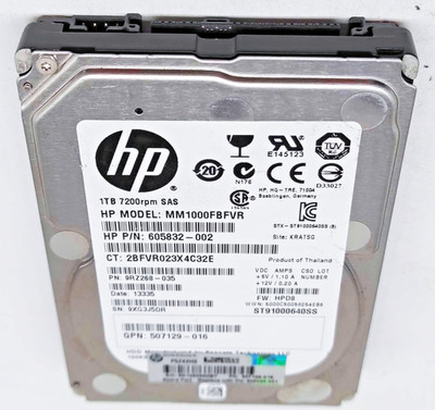 1TB HP SEAGATE ST91000540SS MM1000FBFVR 15mm 2,5'' SAS HDD Festplatte