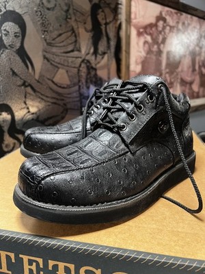 Men's Leather Shoes Print Ostrich/ Caiman, zapato  imitacion avestruz western