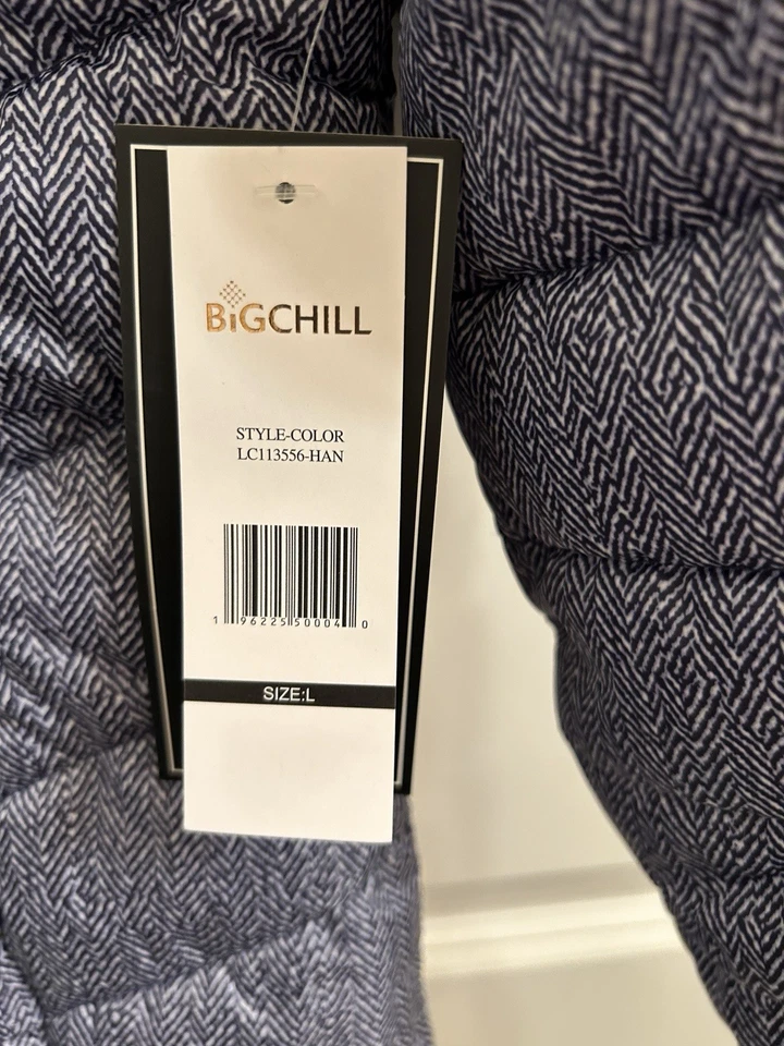 Chaqueta Big Chill Puffer Azul Marino Light Cloud Tech Cremallera Completa Para Mujer L Foto 3 de 4