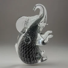 V.Nason & C Murano ITALY Grey Smoke 5.5" Glass Elephant