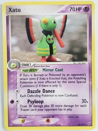 Xatu 29/107 NM - EX Deoxys Pokemon Card - Yuka Morii Clay Art