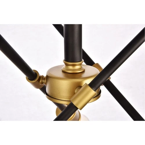 Living District LD8003D17BK Axel Semi-Flush Mount Black and Brass - Picture 3 of 7