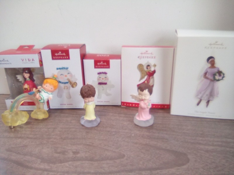 8 Hallmark Angel Ornament Lot Mary's Angels Snow Angels Angel de Luz &