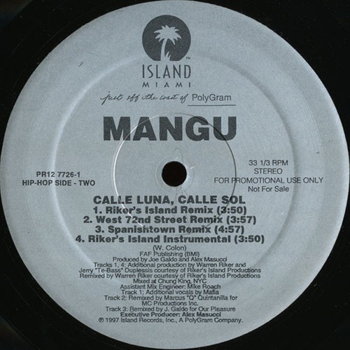 Mangu, Calle Luna Calle Sol, (12", Promo), VG+, 3613239837 - Imagen 2 de 4