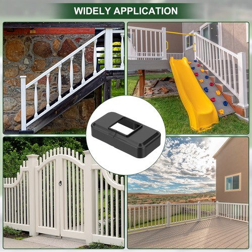 1.3x1.3 Inches Post Sleeve, Plastic Post Base Cover Column Wraps - 4pcs (Black) - Imagen 7 de 7