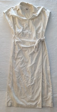 NWT WOMEN'S MEDIUM UNIVERSAL THREAD CREAM STRIPED SIDE TIE SLEEVELESS DRESS