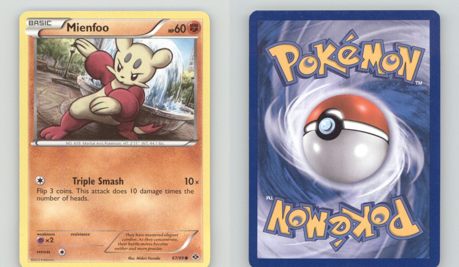 MIENFOO 67/99 COMMON NEXT DESTINIES POKEMON NEAR MINT
