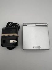Nintendo GameBoy Advance SP AGS-001 Platinum Silver - W/ Charger - Tested CLEAN