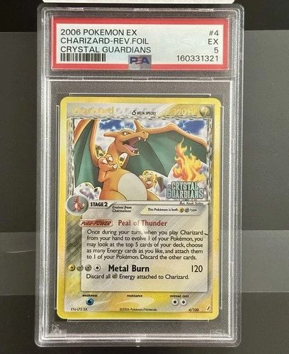 2006 Charizard Delta Species Pokemon EX Crystal Guardians Rev. Foil PSA 5 #4/100