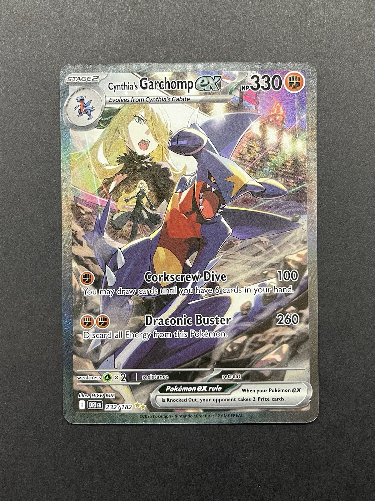 Pokémon TCG Cynthia's Garchomp EX 232/182 SIR Destined Rivals