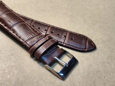 NOS Hadley Roma 20R Brown Padded Stitched Semi-Matte Gator Grain Watch Band