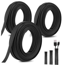 150 Feet 1/4, 1/2, 3/8 Inches Braided Wire Loom Automotive PET Cable Loom