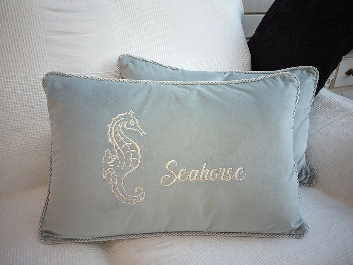 Taie D'oreiller En Velours YACHT CLUB Hampton Marine, 45x45cm, Fermeture éclair, Neuve