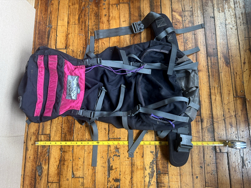 Vintage Jansport Spire 60L Internal Frame Hiking Camping Backpack Pink and Gray - Picture 6 of 11