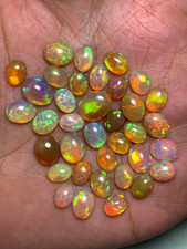 AAA Quality Natural Ethiopian Opal Oval Cut Welo Fire Gemstone Cabochon