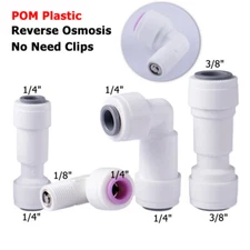 1/4" 3/8" RO Water Filter Check Valve Quick Connect Non-Retune Elbow Striaght