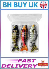 3 x 7 SEGMENT FISHING LURES 15g 10cm IN CASE, HOOKS, WEIGHTS SEA BAIT ARTIFICIAL
