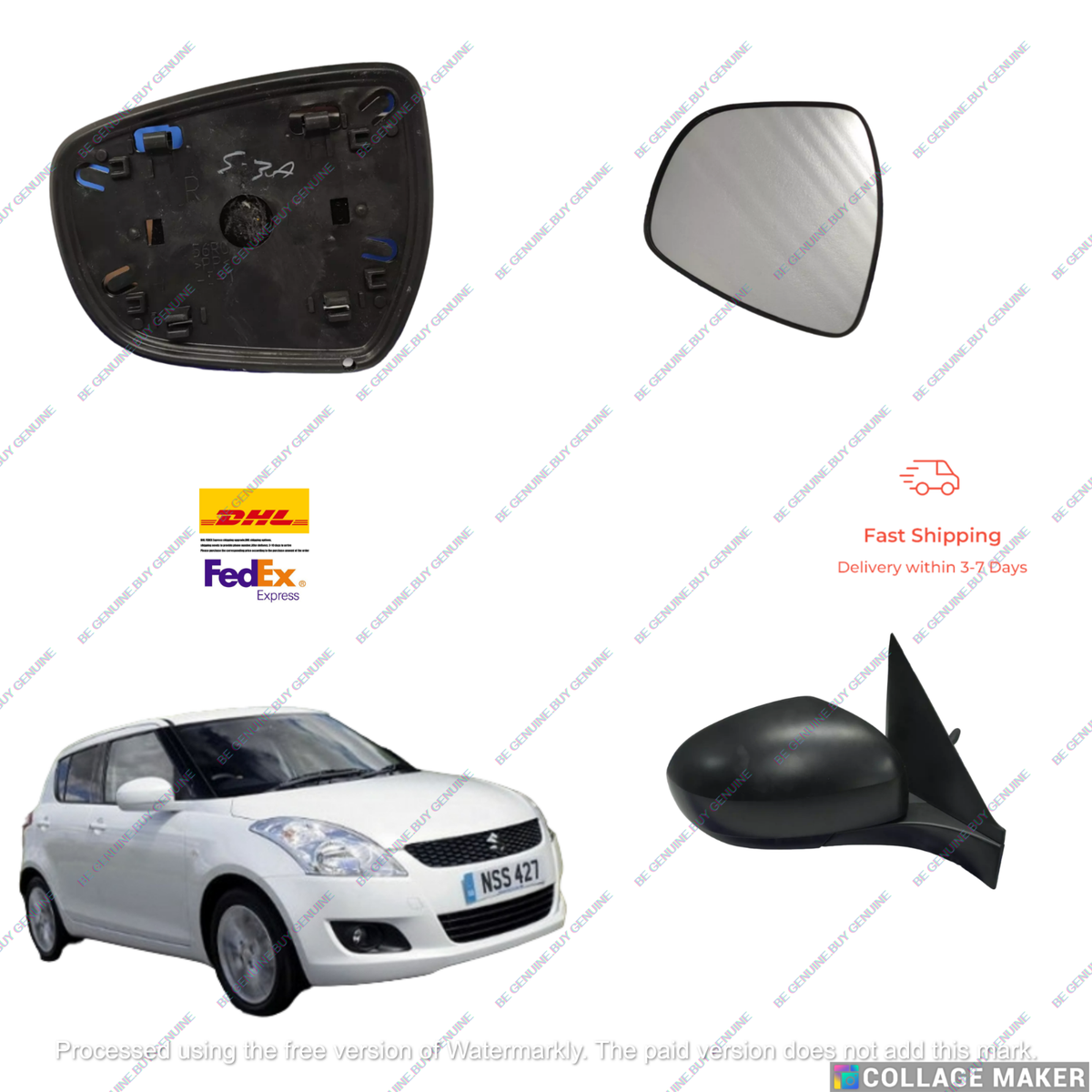 SIDE VIEW MIRROR GLASS RH 84730M56R00 SWIFT (2017-2024)MODEL | eBay