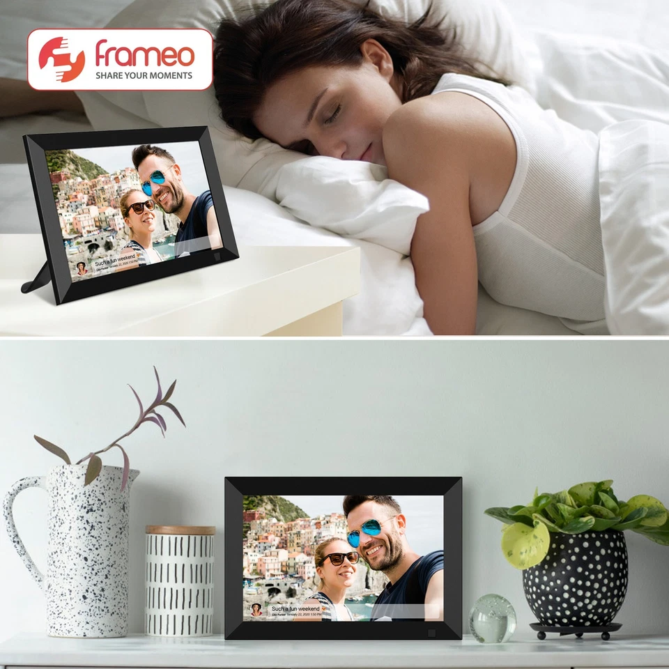 Digital Photo Frame - 10.1 inch IPS Display Touch, WIFI, Frameo 32GB, Black - Image 4 of 4