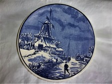 Assiette Céramique Bleue et Blanche Blauw Delfts Holland Chemkefa