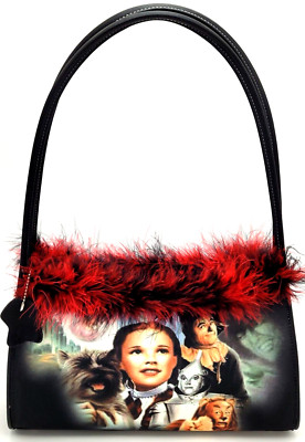 Wizard Of Oz Movie Feathered Rhinestone Embellished Handbag 12 in × 8 in × 3 in