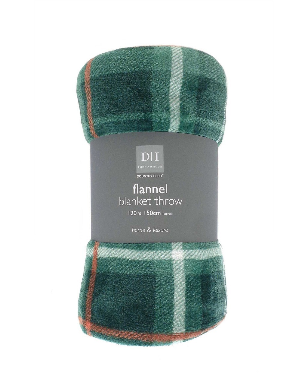 Country Club Green Tartan Check Soft Flannel Fleece Blanket Throw 120x150cm