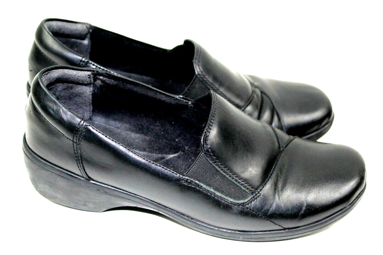 Mocassino slip on donna marca CLARKS taglia 7 m nero ottime condizioni WX5