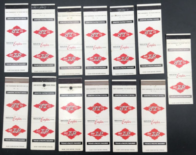13 VTG Texas & Pacific Railway Ship T&P Route of the Eagles Matchbook Covers