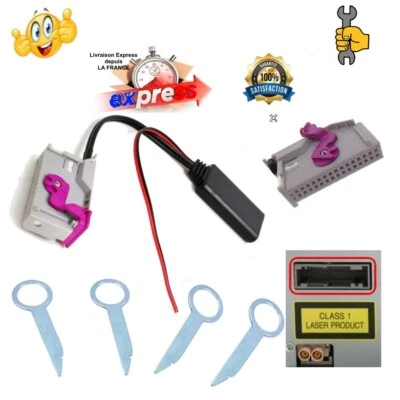Bluetooth 5.0  Adaptateur  + Micro Audi A2 A3 A4 A6 A8 Tt R8  Module Rns-E 32 - Photo 1/2