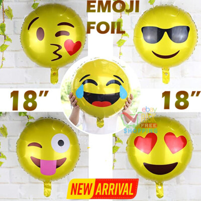 18'' Folien Emoji Luftballons Helium Emoticon Smiley Gesicht Kindergeburtstag Party UK