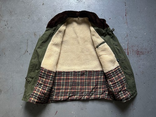 60s 70s Vintage French Mackinaw Coat Shawl Collar Canvas Barnstormer Barn Jacket - Picture 3 of 12