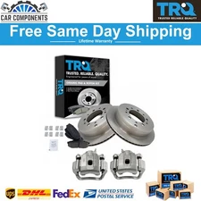TRQ Rear Brake Calipers Ceramic Pads & Rotors Fits 08-15 Sequoia 07-15 Tundra