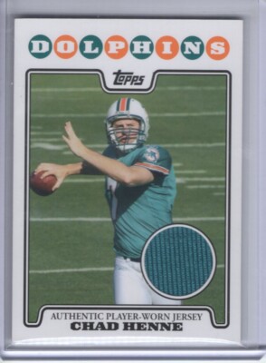 2008 Topps Football Chad Henne Jersey Relic Card Dolphins Chiefs #RPR-CH 