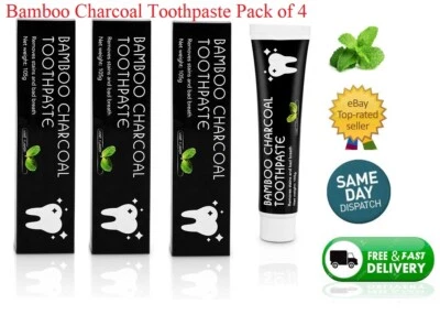 THE ISMA Bamboo Charcoal Toothpaste Naturally Whitening Toothpaste - 105g (Pack of 4)